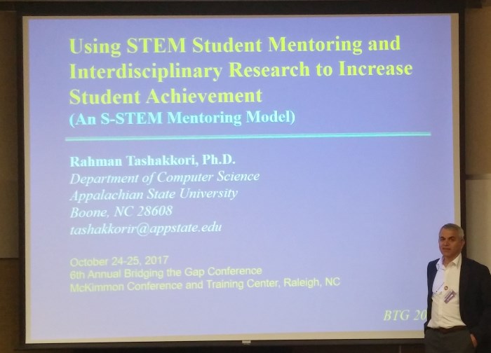 Dr. Tashakkori presenting at 2017 Bridging the Gap Conference